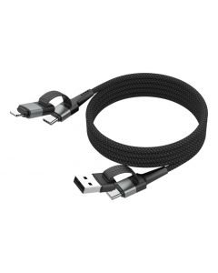 Magnetic cable USB-A or USB-C to USB-C or Lightning, 120 cm