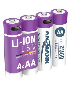 Li-Ion batteries AA Typ 2000 (min. 1800 mAh) 4pcs. paper blister
