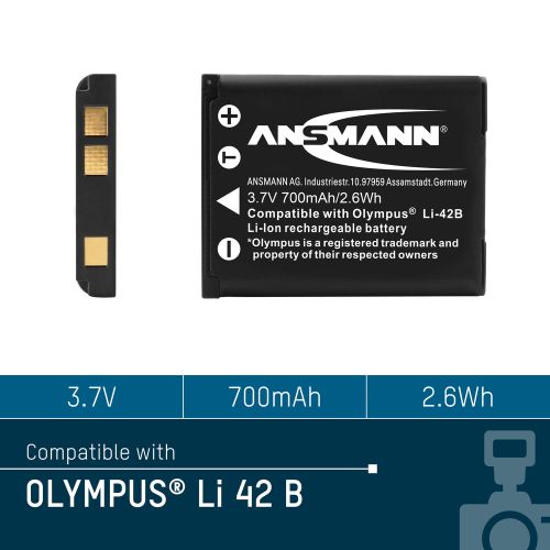 Akku Für Olympus Li-42B – 3,7V, 620 MAh, Li-Ion, Ersatzakku Für Kameras, Inkl. Schutzelektronik